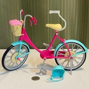Barbie Bicycle with Basket of Flowers and